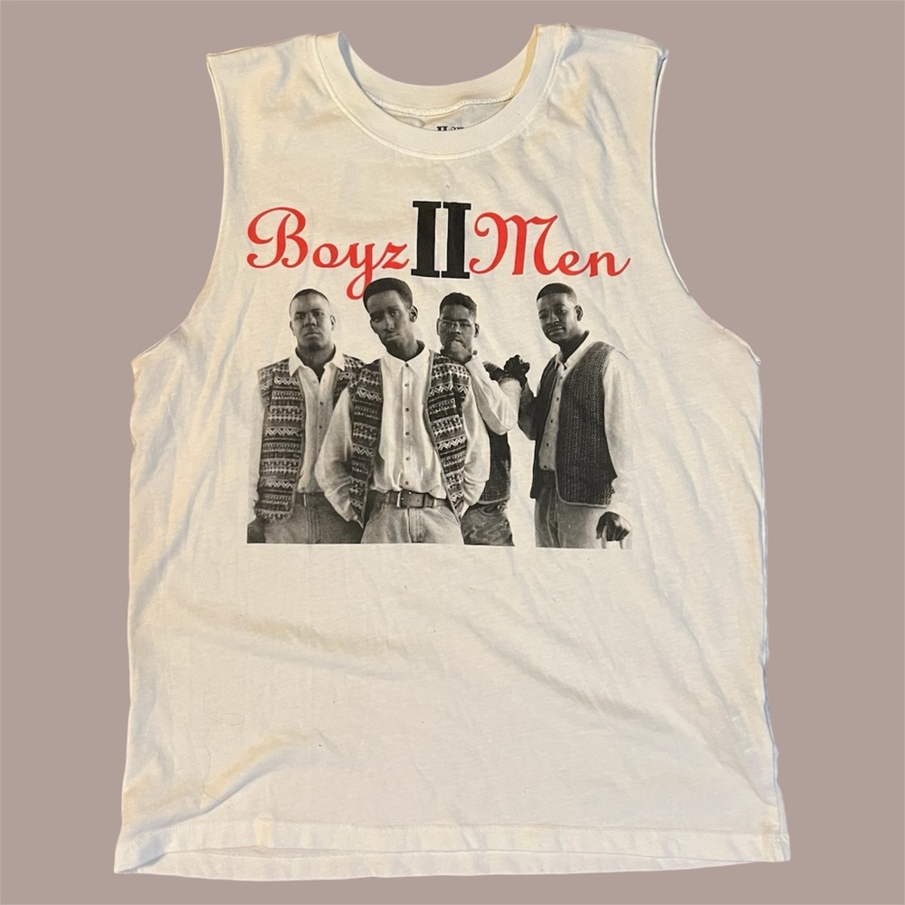 Boyz II Men White Sleeveless Shirt